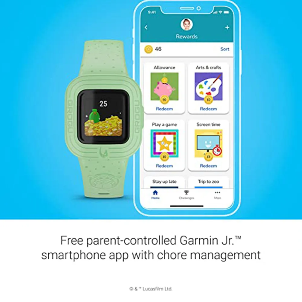 Garmin vivofit jr 3 Star Wars Grogu Kids Swim-Friendly Activity Unlocks Adventure Fitness Tracker - 010-02441-36